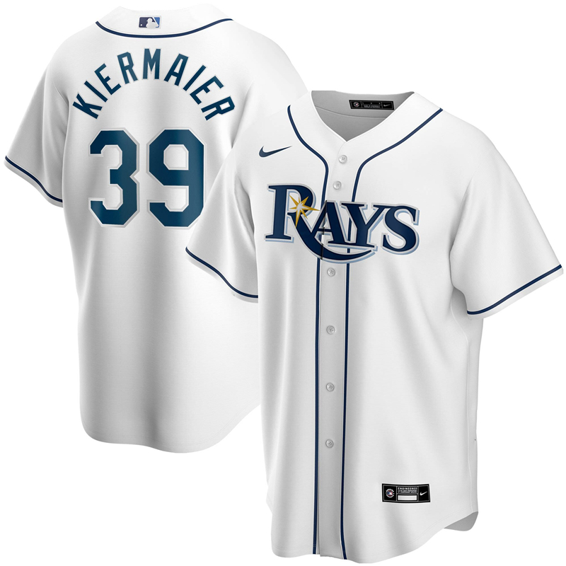 2020 MLB Men Tampa Bay Rays #39 Kevin Kiermaier Nike White Home 2020 Replica Player Jersey 1->tampa bay rays->MLB Jersey